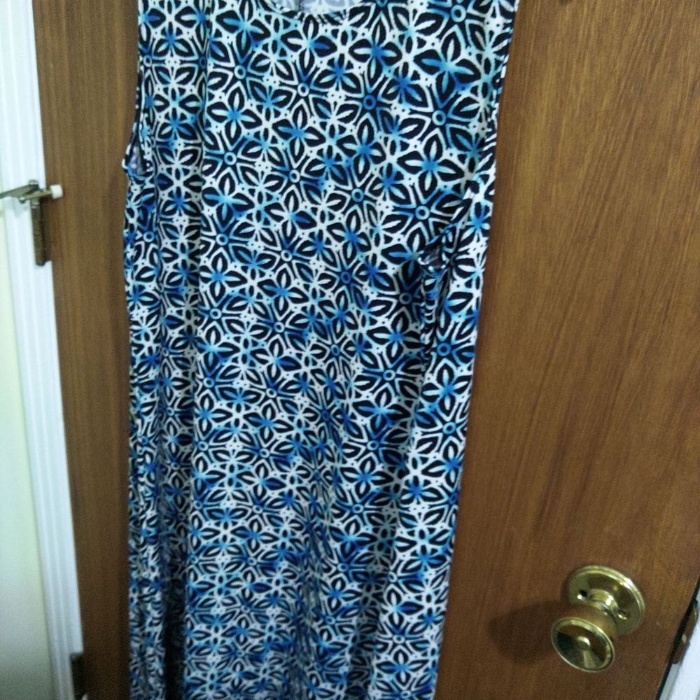 Kasper Blue and White Patterned Dress